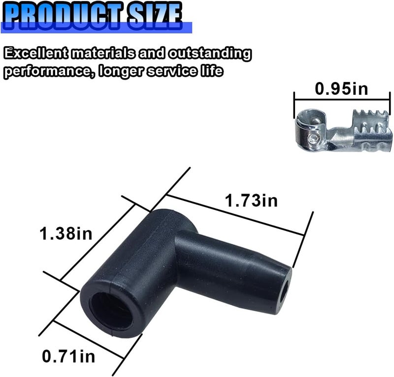 BDZMC 8 PCS Car Spark Plug Boot Terminal Kit, 90 Degree HEI Distributor and Coil Boots Spark Plug Ignition Wires, Heat-resistant Silicone Replacement Accessories Fits 6mm 7mm 8mm 9mm 10mm - Image 2